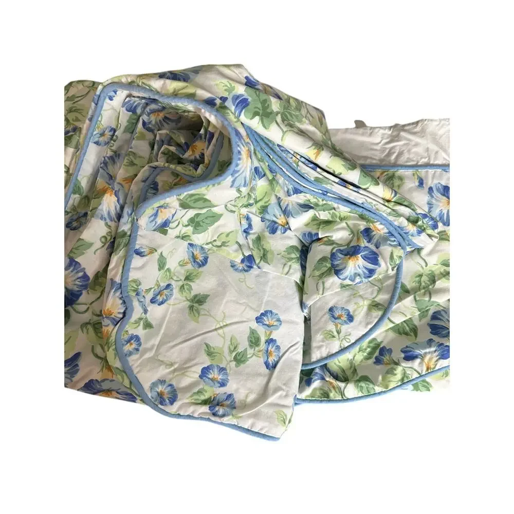 Vintage Lands End Coming Home Morning Glory Floral Garden Duvet Set Queen USA